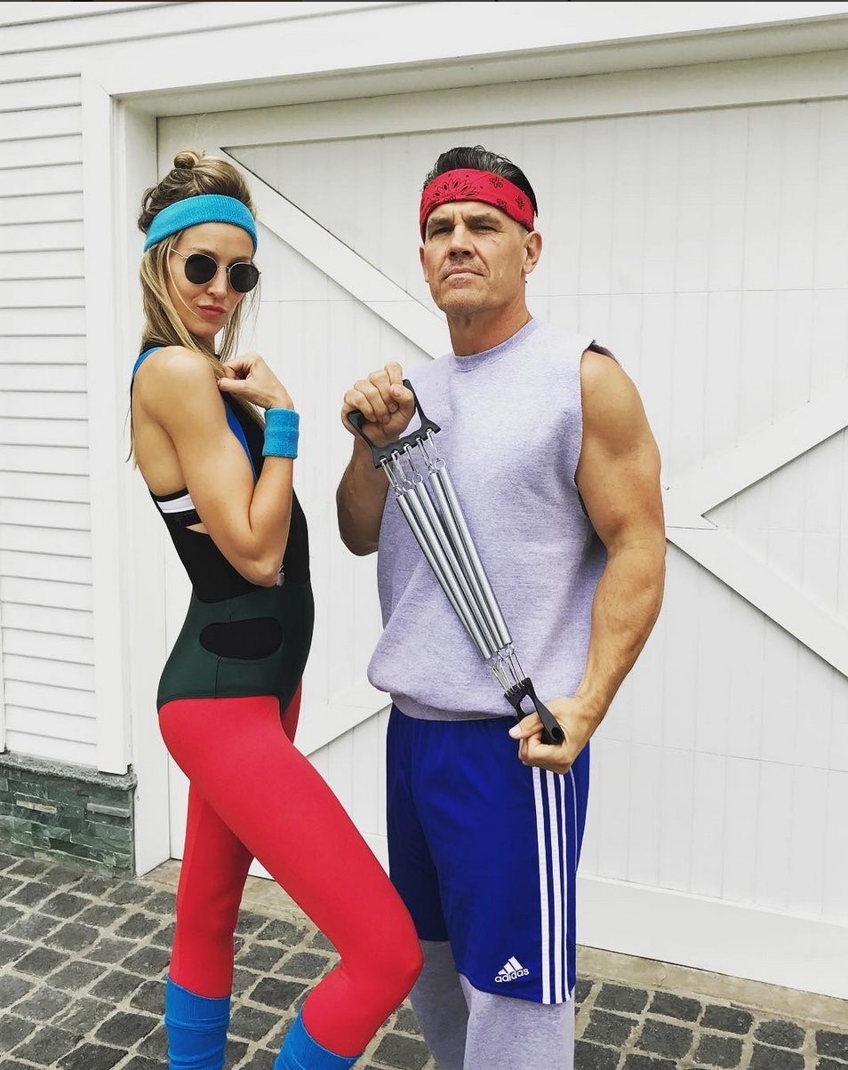 Josh Brolin dressed as himself for an 80s party